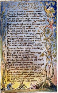 De Schooljongen: plaat 53 uit Songs of Innocence and of Experience (kopie AA) ca. 1815-26 door William Blake