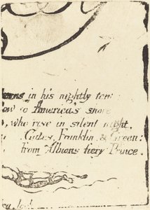 Herdruk van fragment van geannuleerde plaat voor "Een Profetie" door William Blake