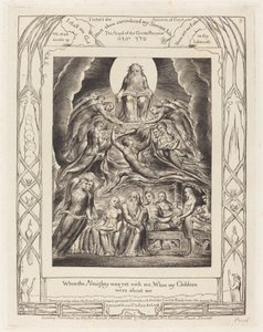 Satan voor de troon van God door William Blake