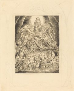 Satan voor de troon van God door William Blake