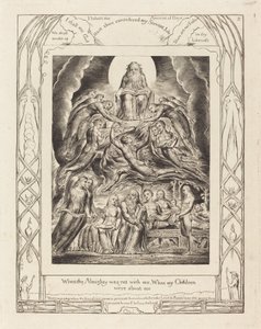 Satan voor de troon van God door William Blake