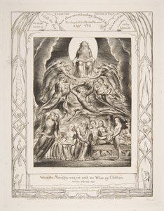 Satan voor de troon van God, uit Illustraties van het Boek Job door William Blake