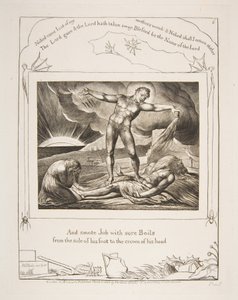 Satan slaat Job met zweren, uit Illustraties van het Boek Job, 1825-26 door William Blake