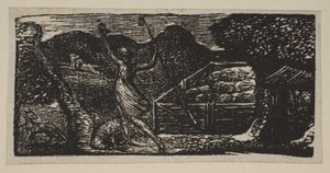 Herder Jaagt een Wolf Weg, uit Thorntons Pastoralen van Vergilius, 1821