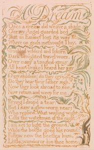 Liederen van Onschuld, Plaat 4, Een Droom (Bentley 26) door William Blake