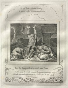 Het Boek Job: Nr. 8, Laat de dag vergaan waarop ik geboren ben door William Blake