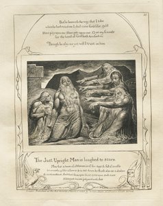Het Boek van Job: Pl. 10, De rechtvaardige oprechte man wordt bespot, 1825