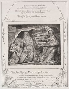 Het Boek van Job: Pl. 10, De rechtvaardige oprechte man wordt bespot door William Blake
