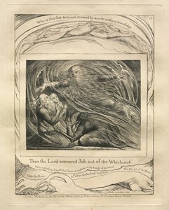 Het Boek van Job: Pl. 13, Toen antwoordde de Heer Job uit de Wervelwind, 1825 door William Blake