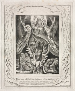 Het Boek Job: Pl. 16, Jij hebt het Oordeel van de Slechten vervuld door William Blake