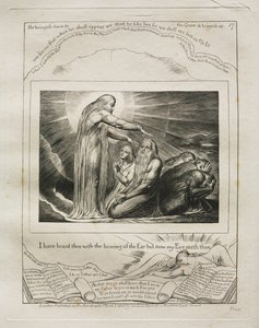 Het Boek Job: Pl. 17, Ik heb je gehoord met het gehoor van het Oor maar nu ziet mijn Oog je door William Blake