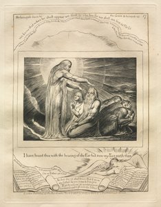 Het Boek van Job: Pl. 17, Ik heb je gehoord met het gehoor van het oor maar nu ziet mijn oog je door William Blake