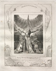 Het Boek Job: Pl. 18, En mijn Dienaar Job zal voor jullie bidden door William Blake