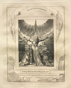 Het boek Job: Pl. 18, En mijn dienaar Job zal voor u bidden, 1825 door William Blake