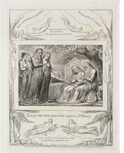 Het Boek van Job: Pl. 19, Iedereen gaf hem ook een stuk geld, 1825 door William Blake