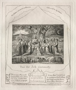Het Boek van Job: Pl. 1, Zo deed Job voortdurend, 1825 door William Blake