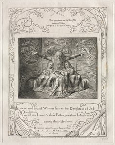Het Boek Job: Pl. 20, Er werden geen Vrouwen gevonden zo mooi als de Dochters van Job / in het hele Land door William Blake