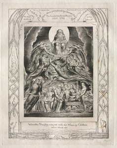 Het Boek Job: Pl. 2, Toen de Almachtige nog bij mij was, Toen mijn Kinderen / om mij heen waren door William Blake