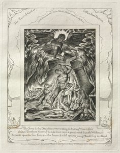 Het Boek Job: Pl. 3, Uw zonen en dochters aten en dronken wijn..., 1825 door William Blake