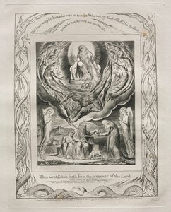 Het Boek Job: Pl. 5, Toen ging Satan weg uit de aanwezigheid van de Heer door William Blake