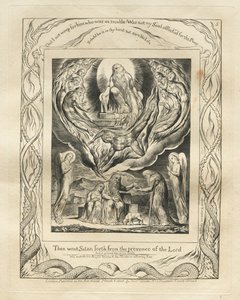 Het Boek van Job: Pl. 5, Toen ging Satan weg van het aangezicht van de Heer door William Blake