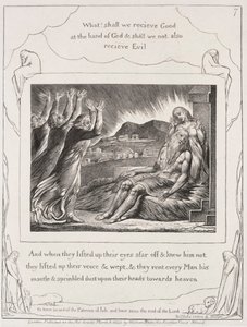 Het Boek van Job: Pl. 7, En toen ze hun ogen opsloegen door William Blake