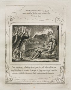 Het Boek Job: Pl. 7, En toen ze hun ogen van verre ophieven en hem niet herkenden / hieven ze hun stemmen op en weenden
