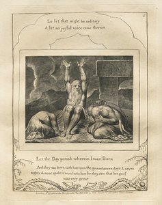 Het Boek van Job: Pl. 8, Laat de dag vergaan waarop ik geboren ben door William Blake