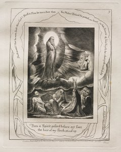 Het Boek Job: Pl. 9, Toen ging een Geest voor mijn gezicht voorbij / het haar van mijn vlees stond overeind door William Blake