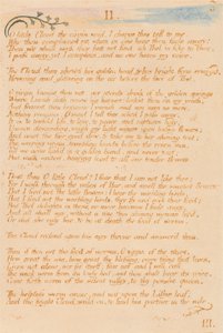 Het Boek van Thel, Plaat 5, II., O Kleine Wolk... door William Blake
