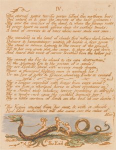 Het Boek van Thel, Plaat 8, "IV. / De eeuwige poorten . . . ." door William Blake