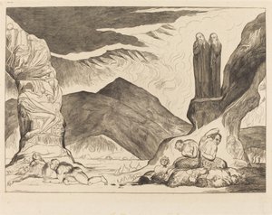 De Cirkel van de Vervalsers; Dante en Vergilius die hun Neus Bedekken vanwege de Stank