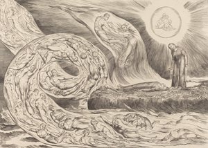 De Cirkel van de Wellustigen: Paolo en Francesca door William Blake