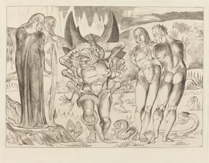 De Cirkel van de Dieven; Agnolo Brunelleschi Aangevallen door een Zesvoetige Slang door William Blake