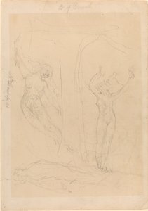 De Dochter van de Mensen Wordt een Sirene door William Blake