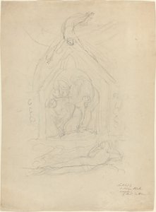 De afdaling van de vrede [recto] door William Blake