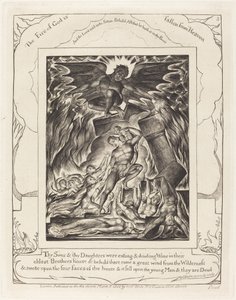 De vernietiging van Jobs zonen door William Blake