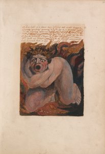 Het eerste boek van Urizen, Plaat 10, 12- Los huilde in een sombere stupor.... (Bentley 7) door William Blake