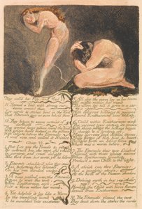 Het eerste boek van Urizen, Plaat 17, Ze noemden haar Medelijden en vluchtten... (Bentley 19) door William Blake