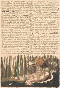 Het Eerste Boek van Urizen, Plaat 4, "Verzamel rond de kale woestijnen..." (Bentley 4) door William Blake