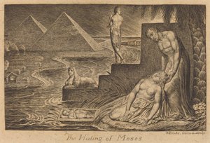 Het verbergen van Mozes door William Blake