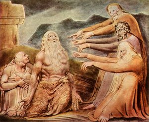 De rechtvaardige oprechte man wordt bespot door William Blake
