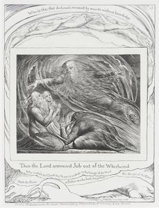 De Heer antwoordt Job vanuit de wervelwind door William Blake