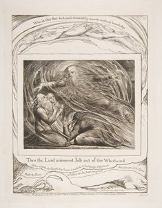 De Heer Beantwoordt Job uit de Wervelwind, uit Illustraties van het Boek Job, 1825-26 door William Blake