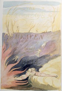 Het huwelijk van hemel en hel; titelpagina, 1790-93 door William Blake