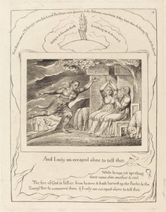 De boodschappers vertellen Job over zijn tegenslagen door William Blake