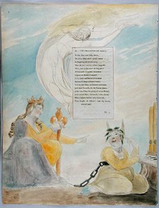 De voortgang van de poëzie, ontwerp 48 uit De gedichten van Thomas Gray door William Blake