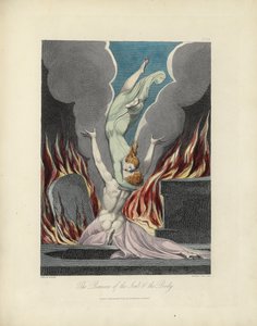 De Vereniging van de Ziel en het Lichaam, illustratie uit "The Grave" door Robert Blair, gegraveerd door Louis Schiavonetti door William Blake