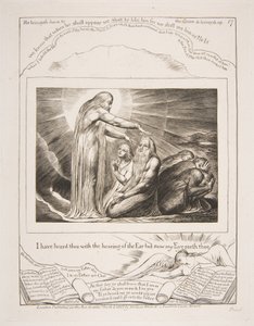 De visie van God, uit Illustraties van het Boek Job, 1825-26 door William Blake