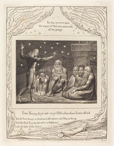 De toorn van Elihu door William Blake
